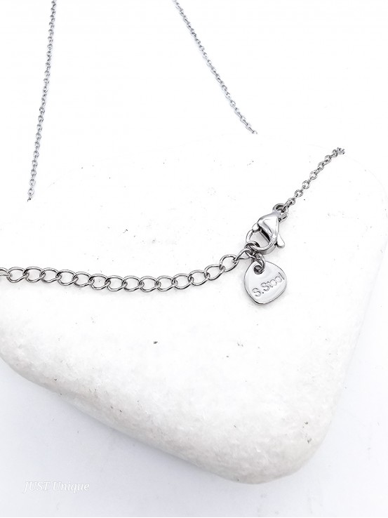 Κολιέ Red Cherry ασημί