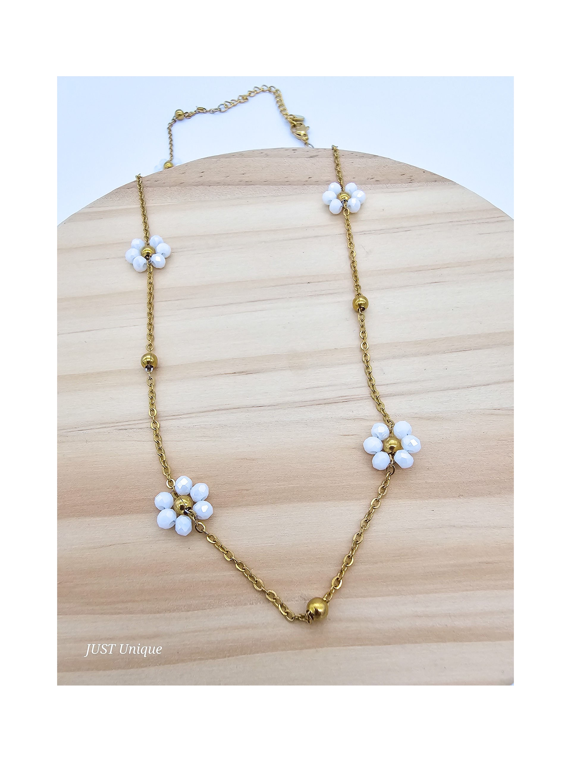 Κολιέ Crystal Daisies λευκό