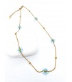 Κολιέ Crystal Daisies γαλάζιο
