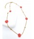 Κολιέ Crystal Daisies κοραλί