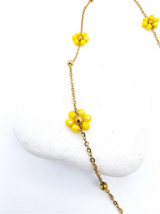 Κολιέ Crystal Daisies κίτρινο