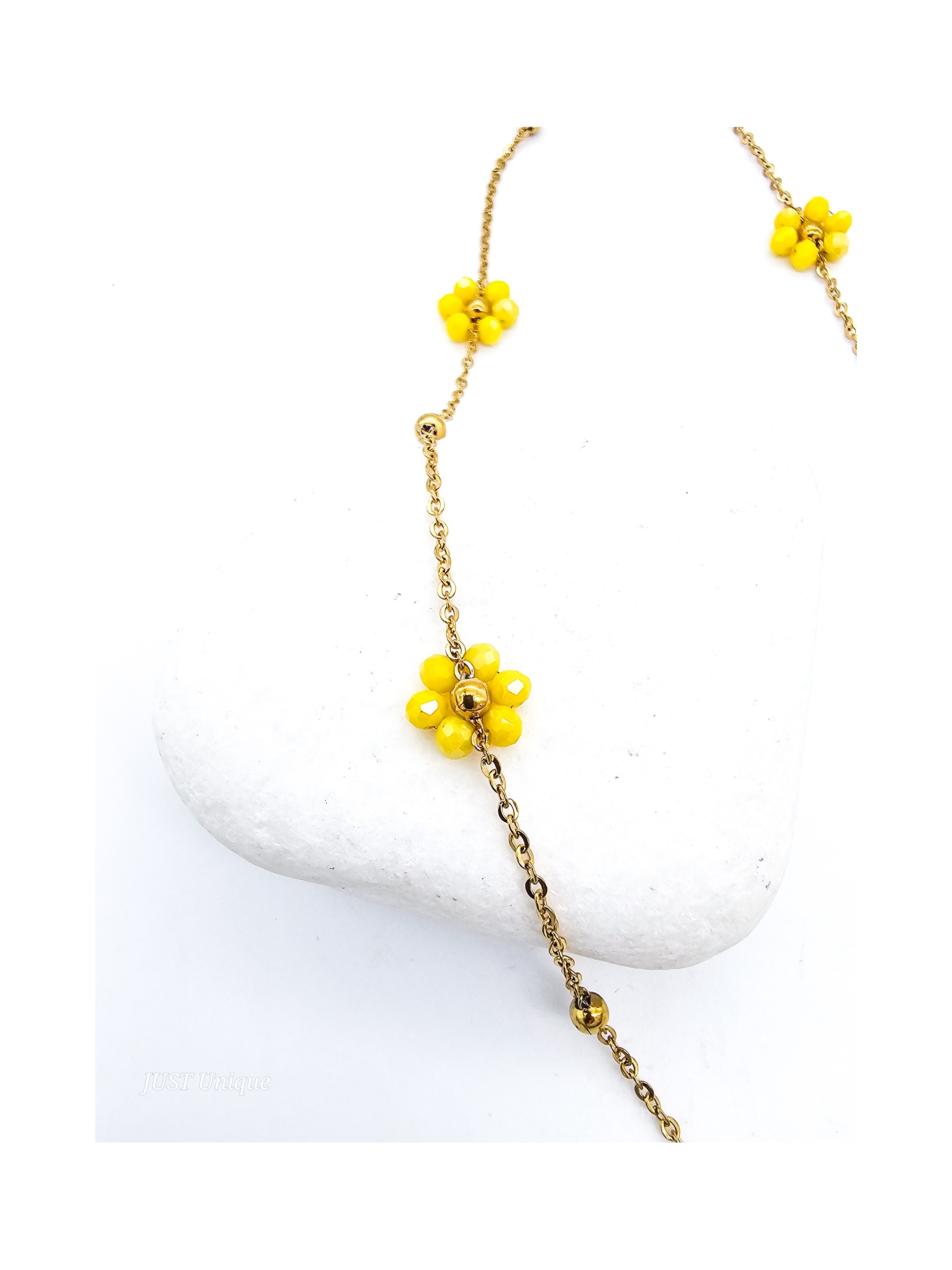 Κολιέ Crystal Daisies κίτρινο