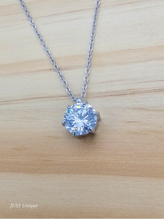 Κολιέ Diamond ασημί