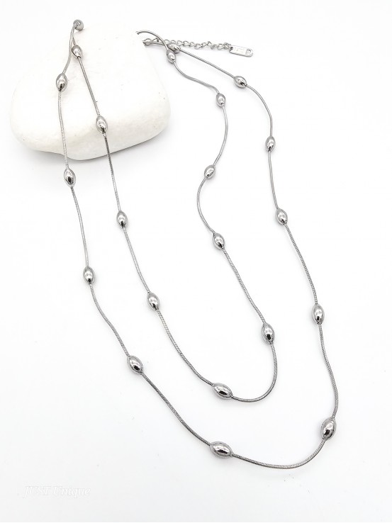 Κολιέ Clio διπλό ασημί