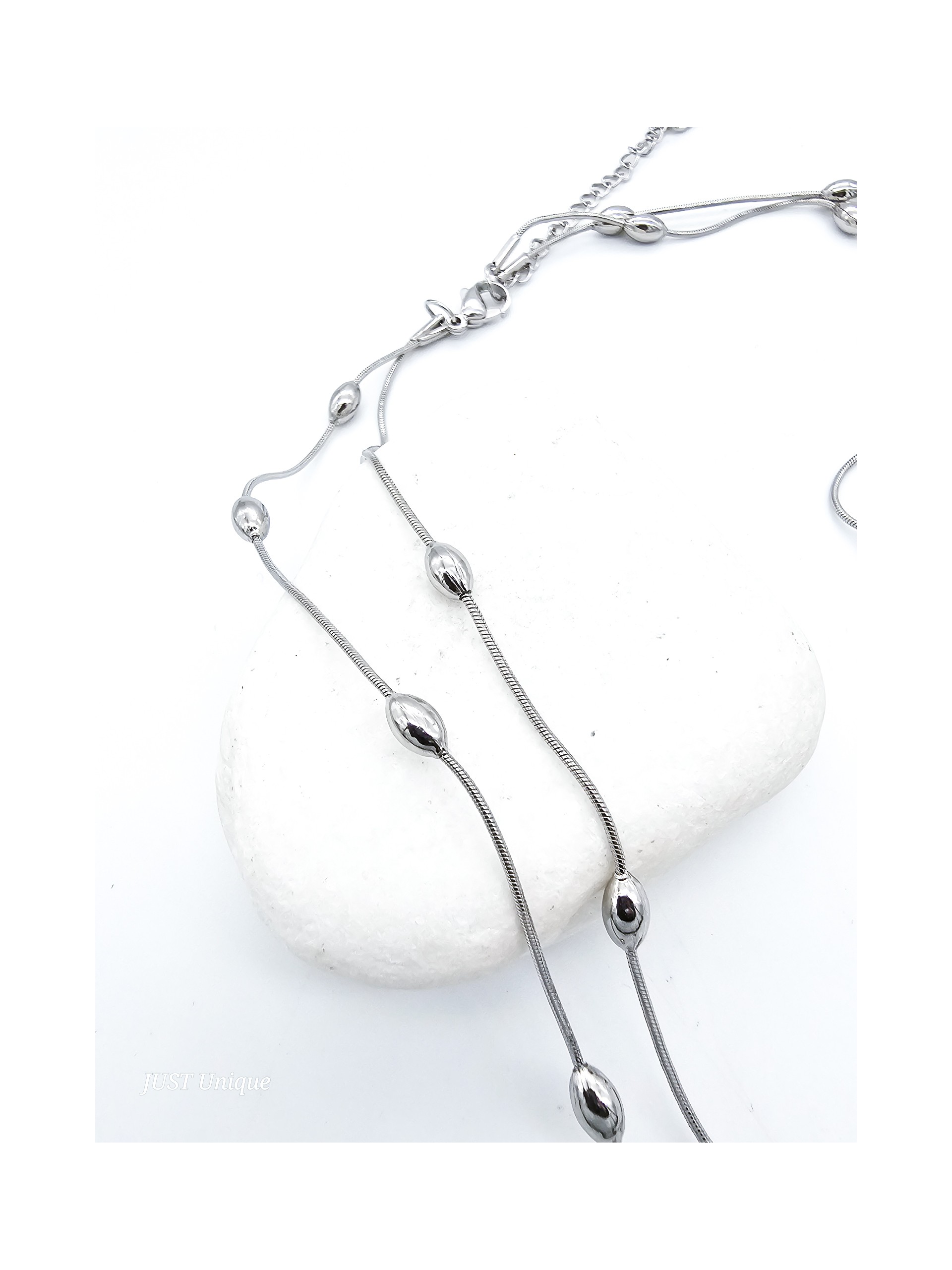 Κολιέ Clio διπλό ασημί