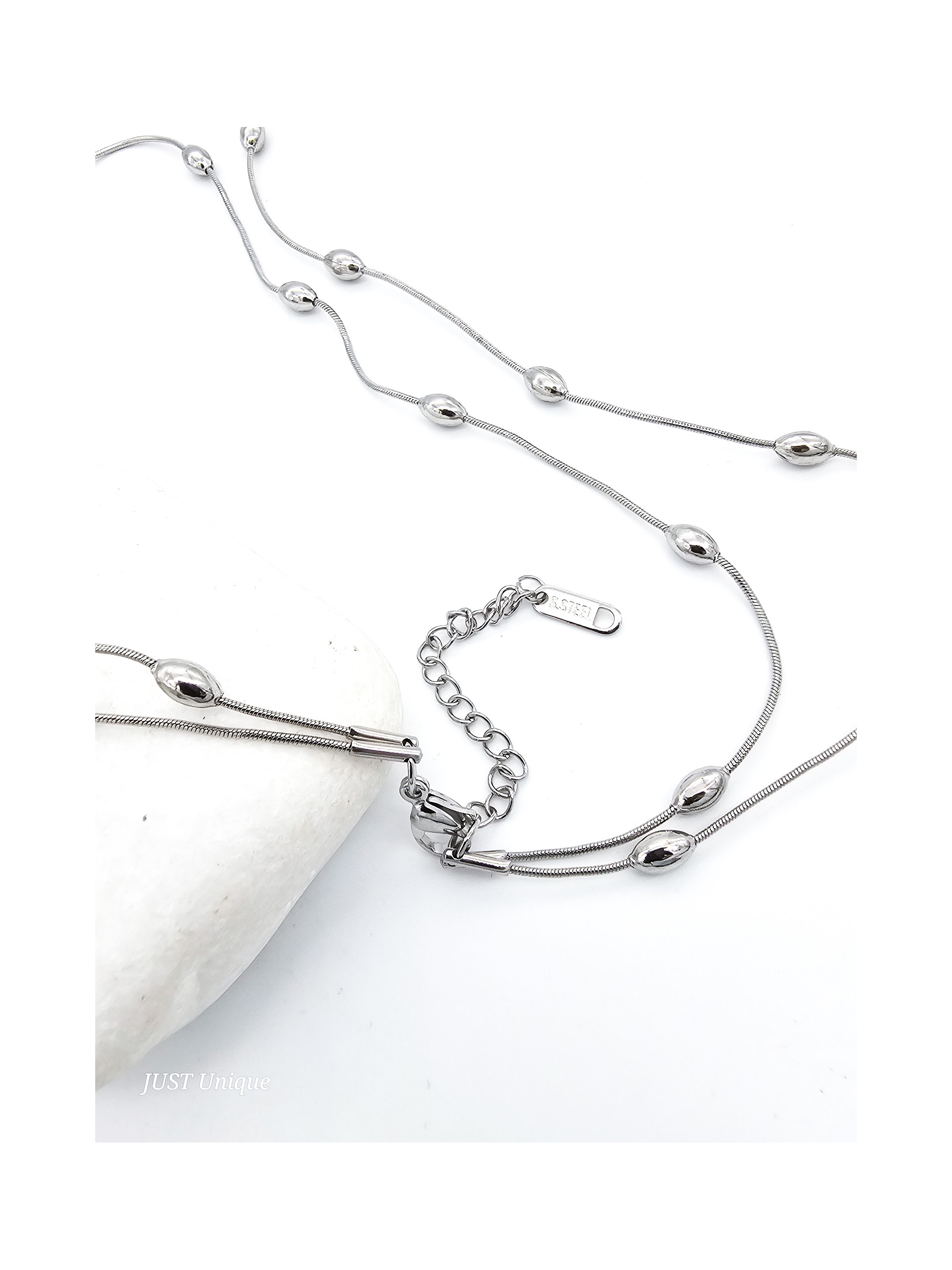 Κολιέ Clio διπλό ασημί