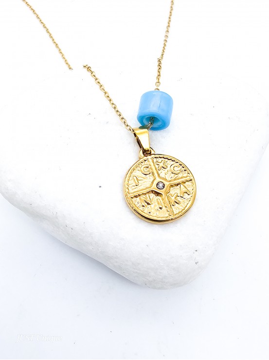 Κολιέ Κωνσταντινάτο Blue Round χρυσό