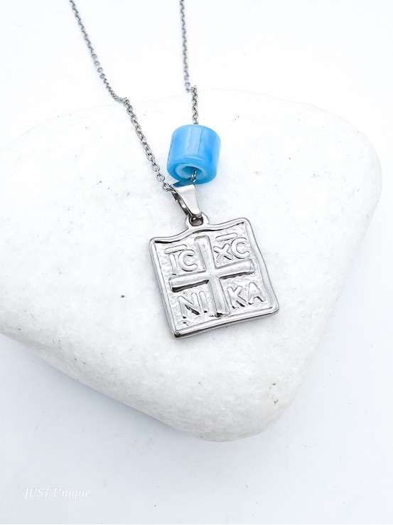 Κολιέ Κωνσταντινάτο Blue Square ασημί