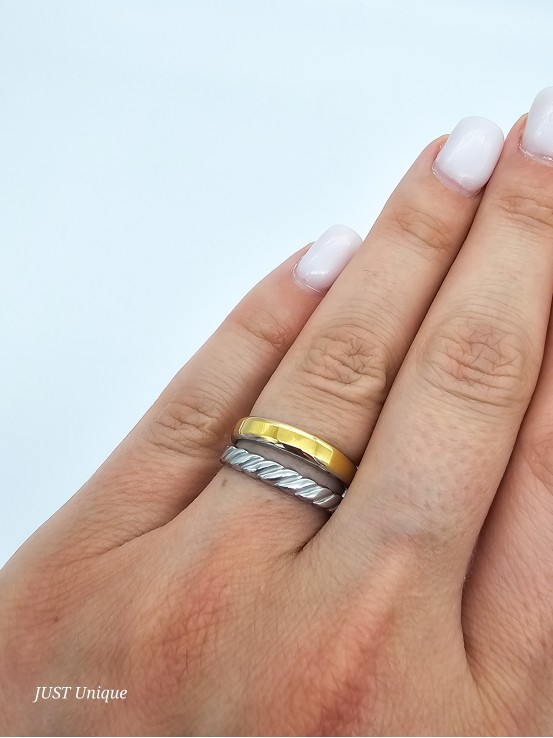 Δαχτυλίδι Diana δίχρωμο