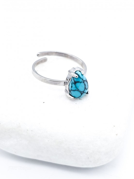 Δαχτυλίδι Turquoise Tear ασημί