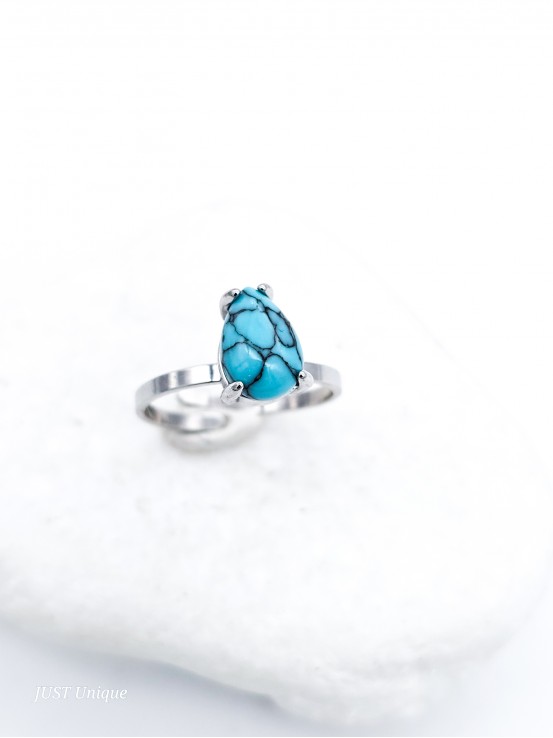 Δαχτυλίδι Turquoise Tear ασημί