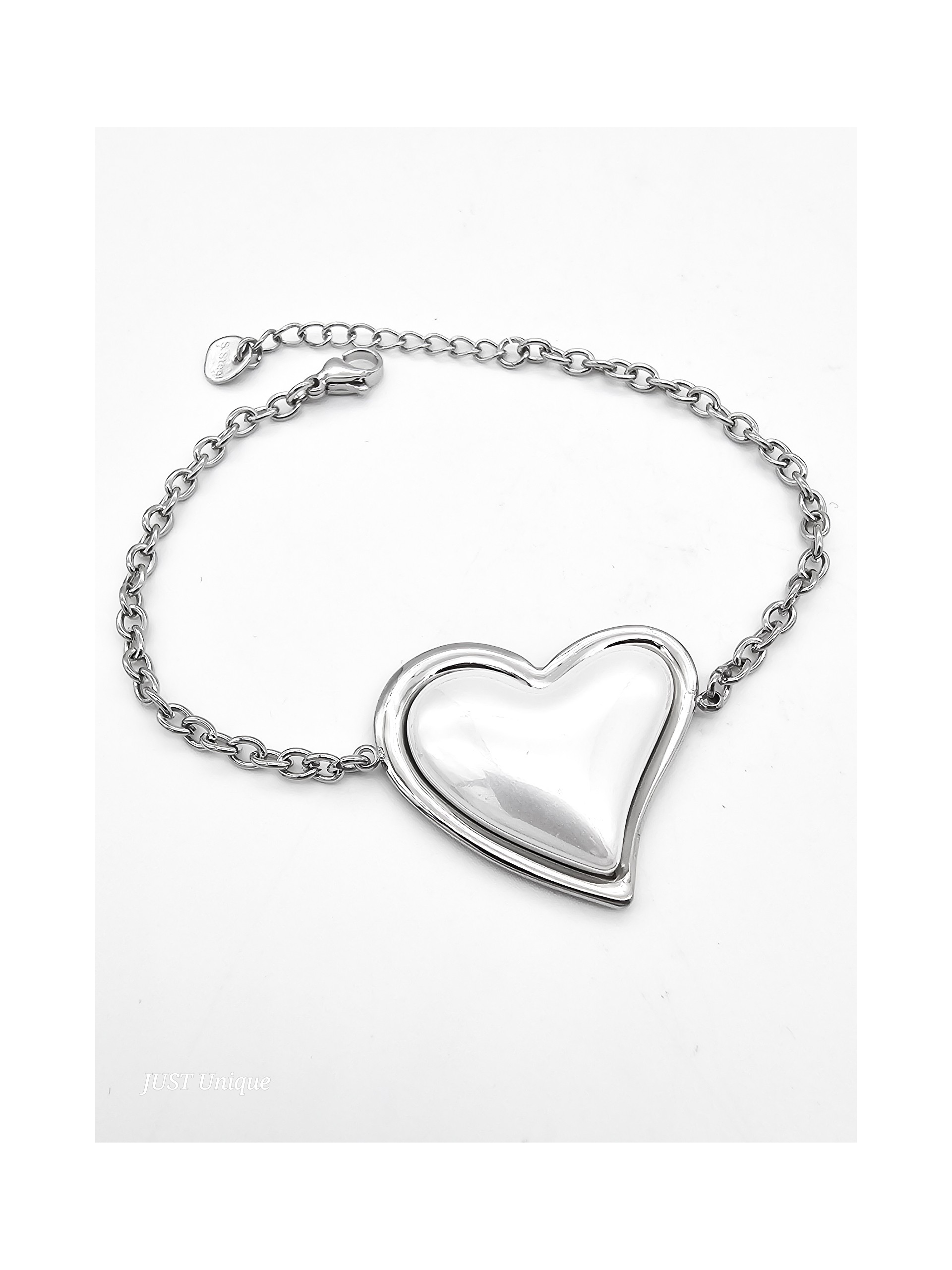 Βραχιόλι Pearl Heart ασημί