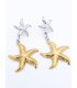 Σκουλαρίκια Double Starfish δίχρωμα
