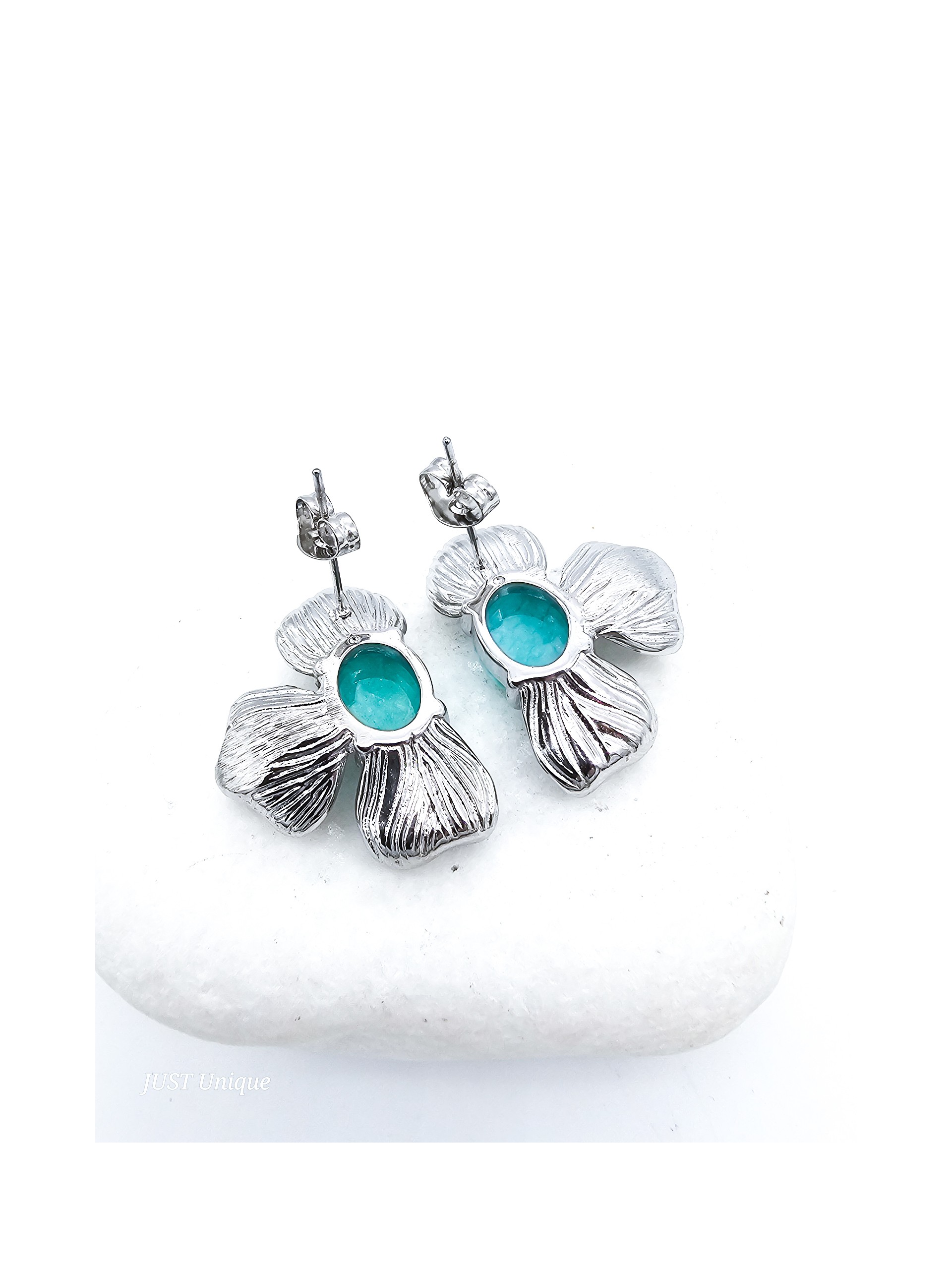 Σκουλαρίκια Blue Flowers ασημί