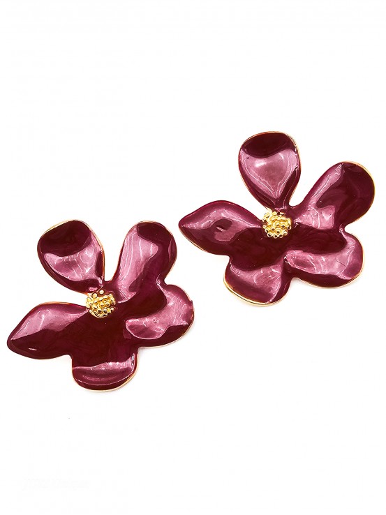 Σκουλαρίκια Fleur Rouge χρυσά