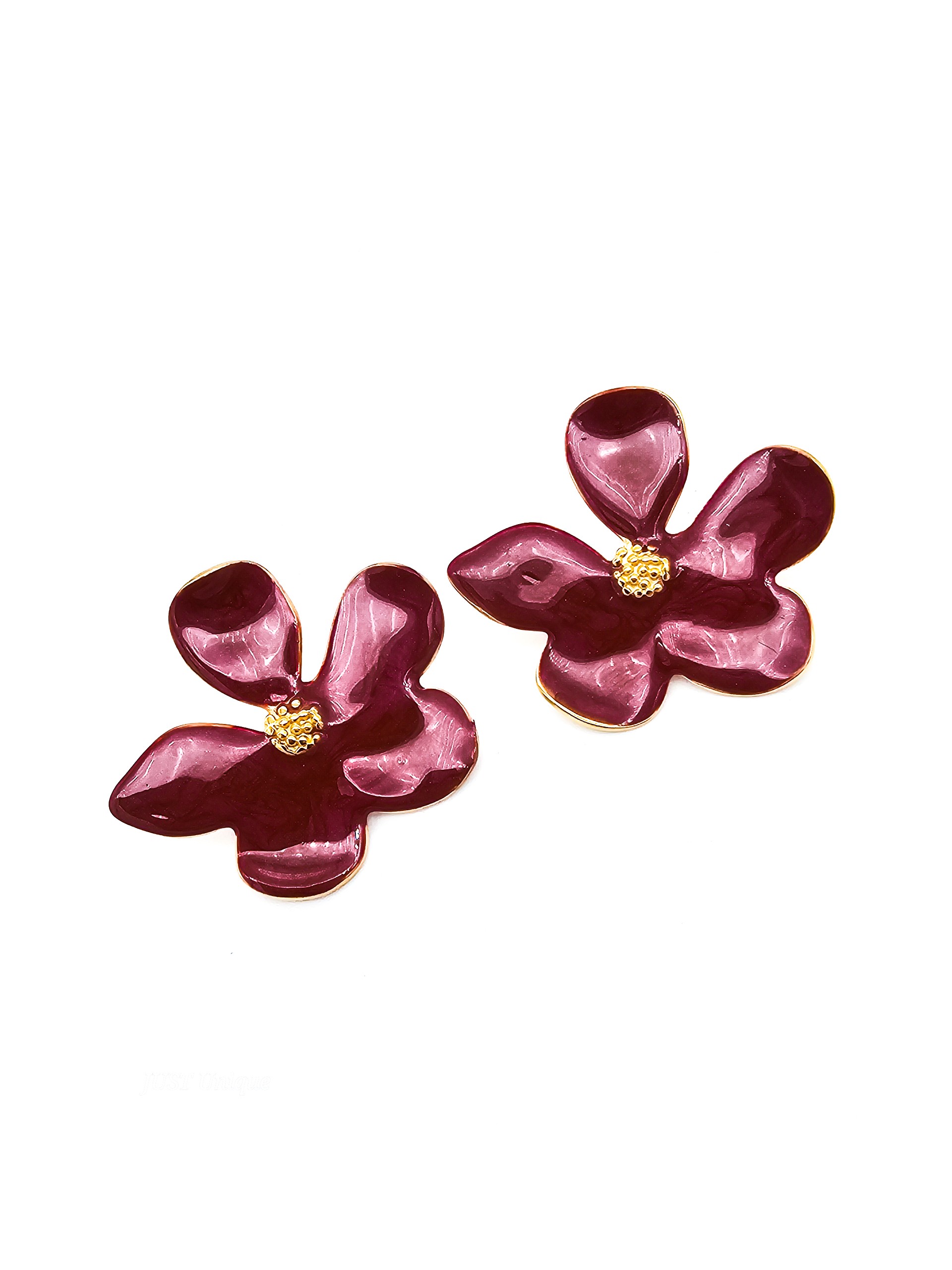 Σκουλαρίκια Fleur Rouge χρυσά