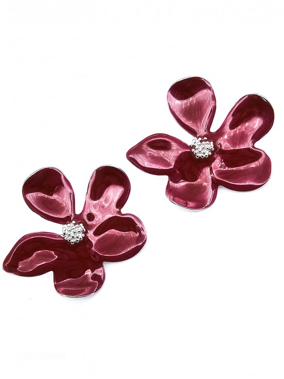 Σκουλαρίκια Fleur Rouge ασημί