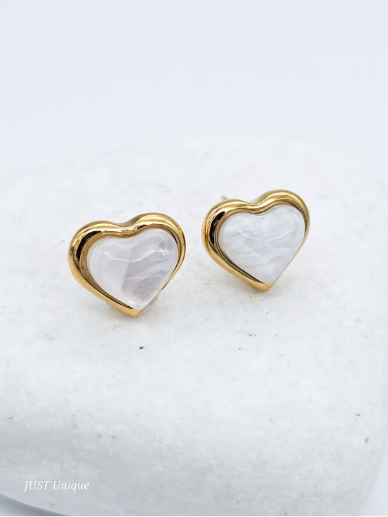 Σκουλαρίκια Wavy Heart χρυσά