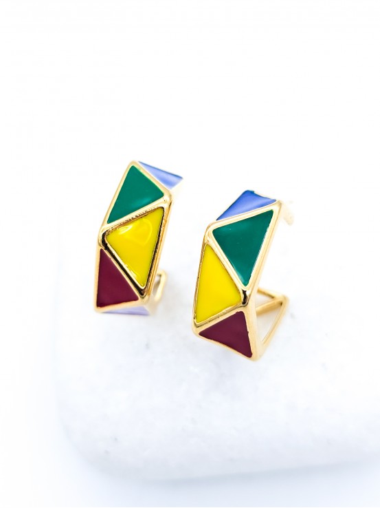 Σκουλαρίκια Multicolored Triangles