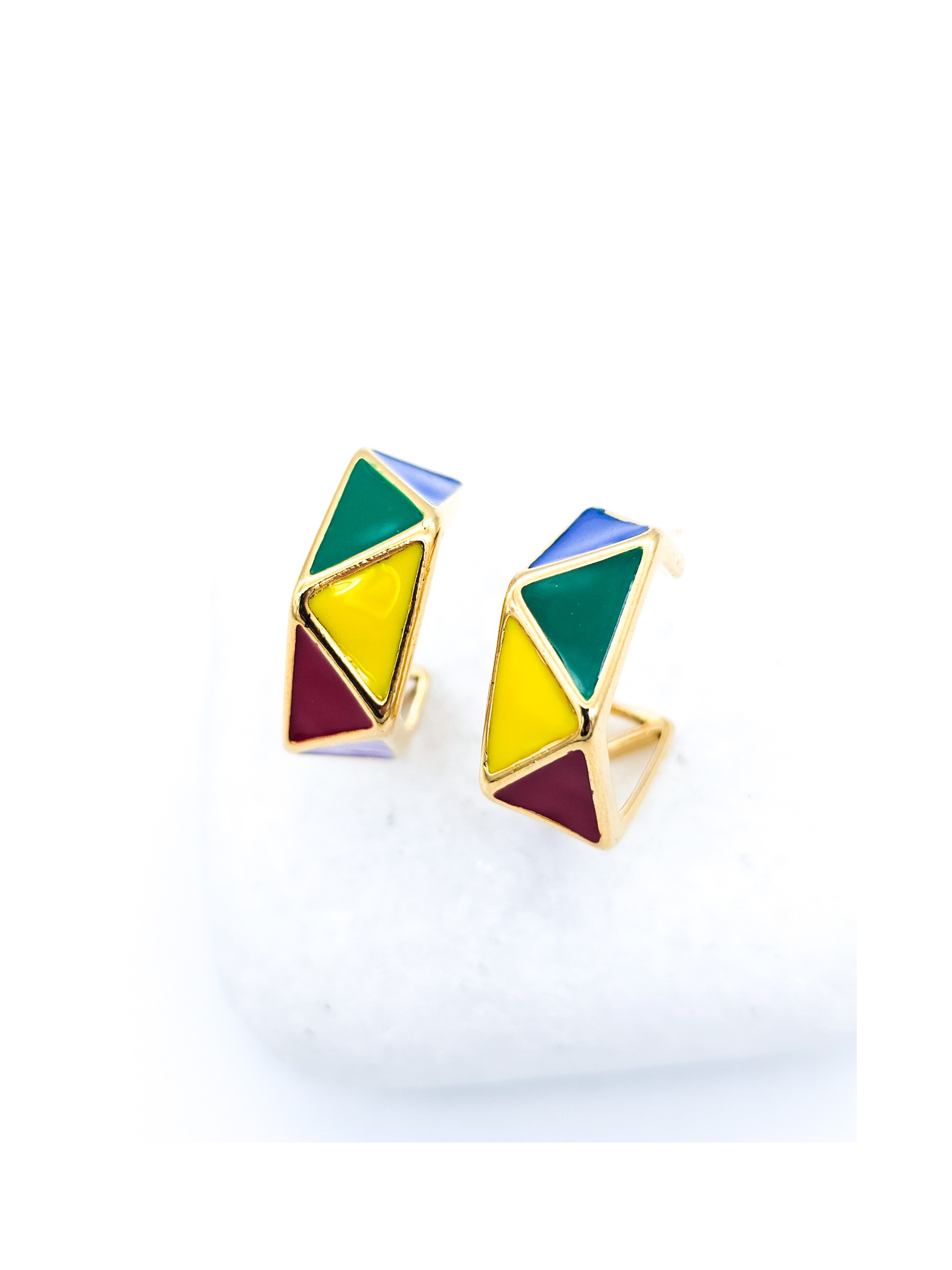 Σκουλαρίκια Multicolored Triangles
