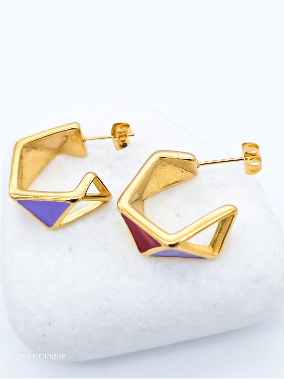 Σκουλαρίκια Multicolored Triangles