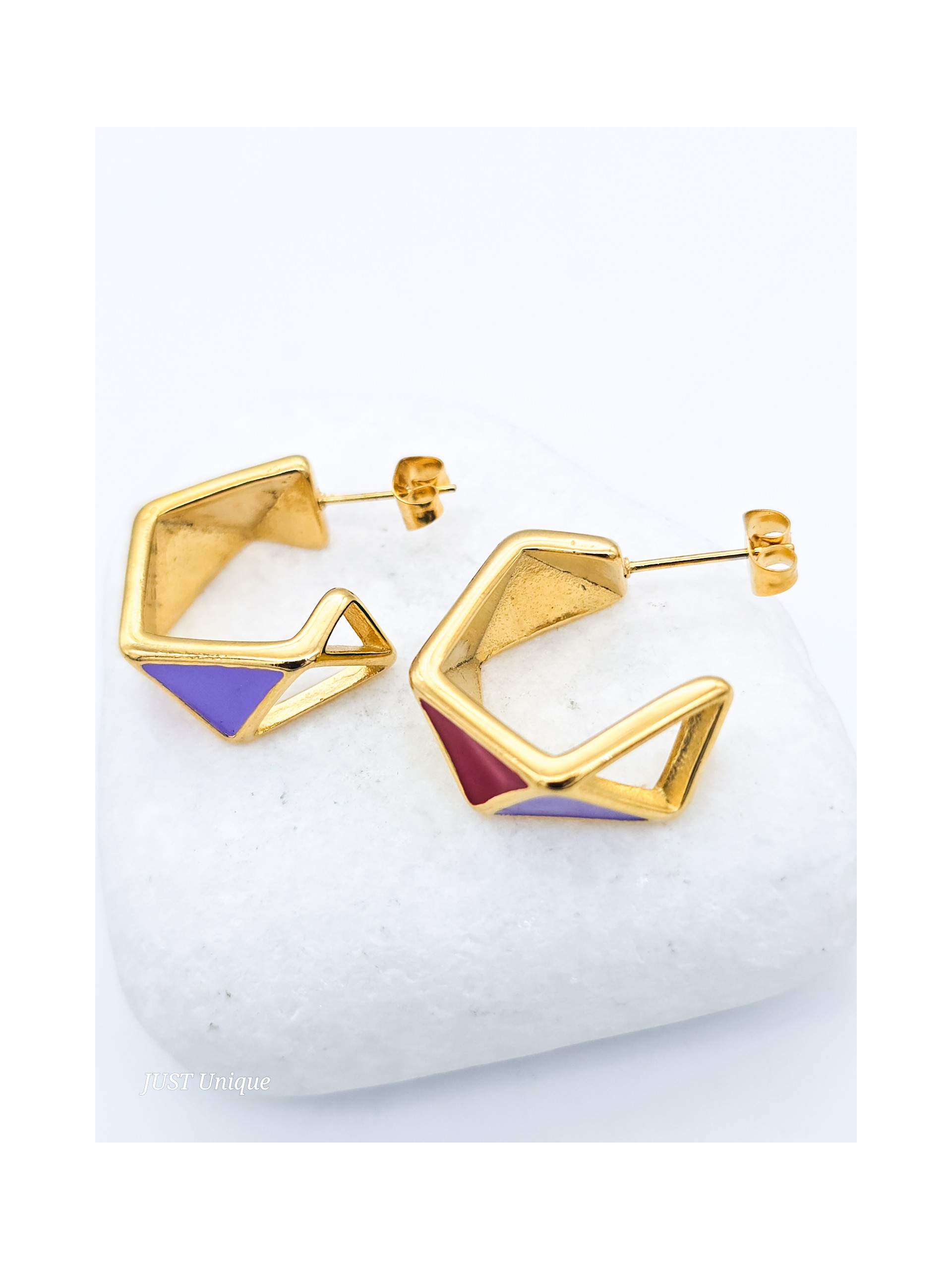 Σκουλαρίκια Multicolored Triangles
