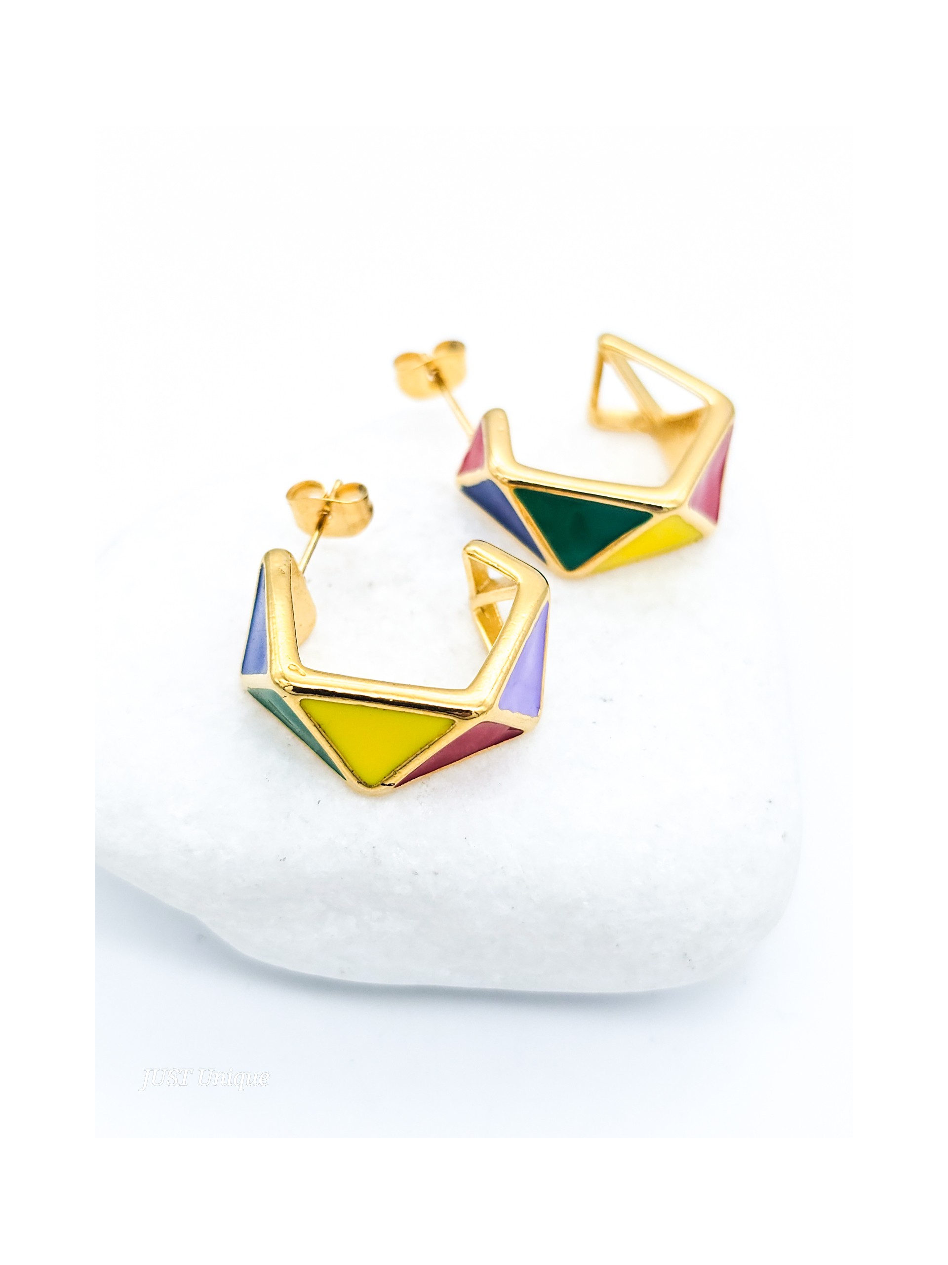 Σκουλαρίκια Multicolored Triangles